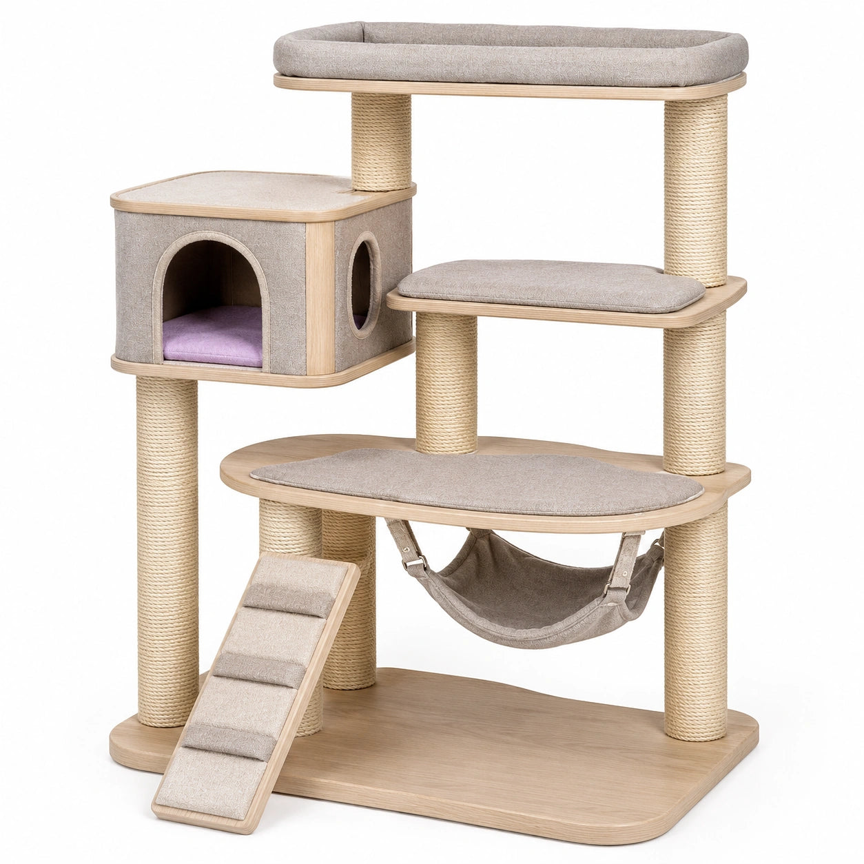 Árbol para gatos con lino y MDF 151cm