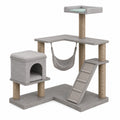 Árbol para Gatos de Madera y Sisal con Plataforma Gris