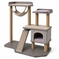 Árbol para Gatos de Madera y Sisal con Hamaca Beige
