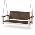 Banco colgante de madera y metal para exteriores Marrón/Beige