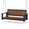 Columpio de Madera y Metal con Cadenas 150 cm Marrón/Azul