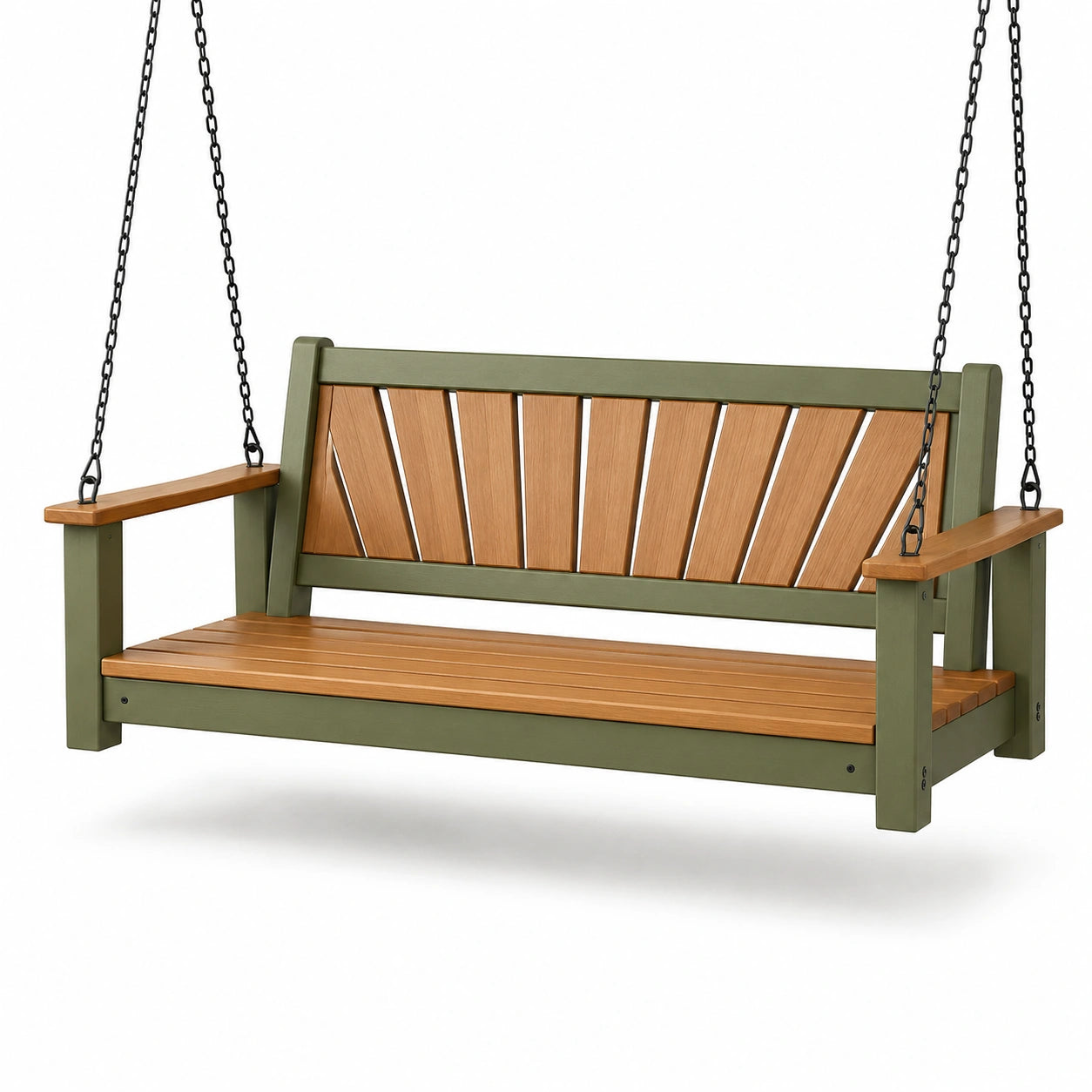 Columpio de Madera y Metal Verde Natural 120 cm