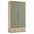 Armario de Madera con Puertas y Cajones Verde