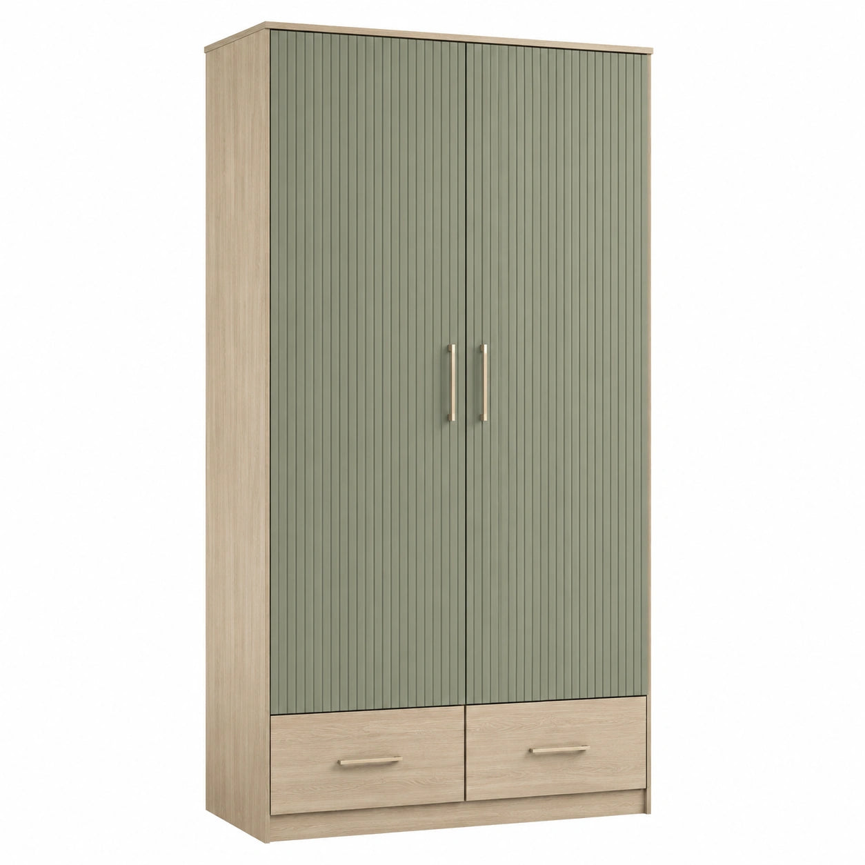 Armario de Madera con Puertas y Cajones Verde