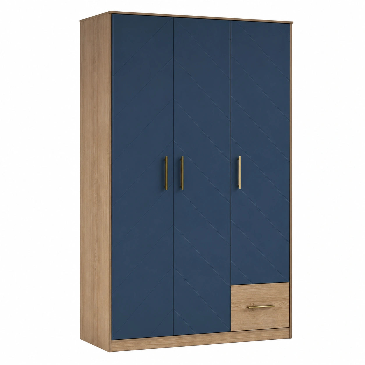 Armario de MDF con Puertas Azules y Cajón