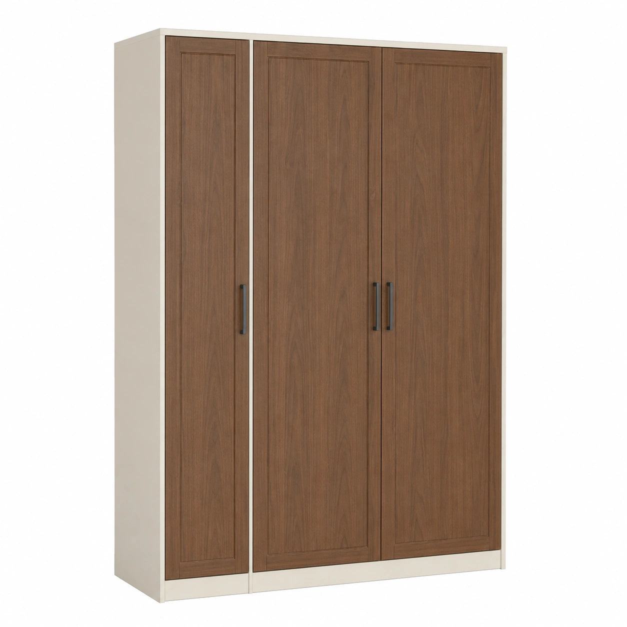 Armario de MDF y Acero con 3 Puertas Marrón y Beige 180x60x200 cm
