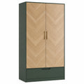 Armario de Madera y Metal con 2 Puertas y 1 Cajón 180x80x50 cm