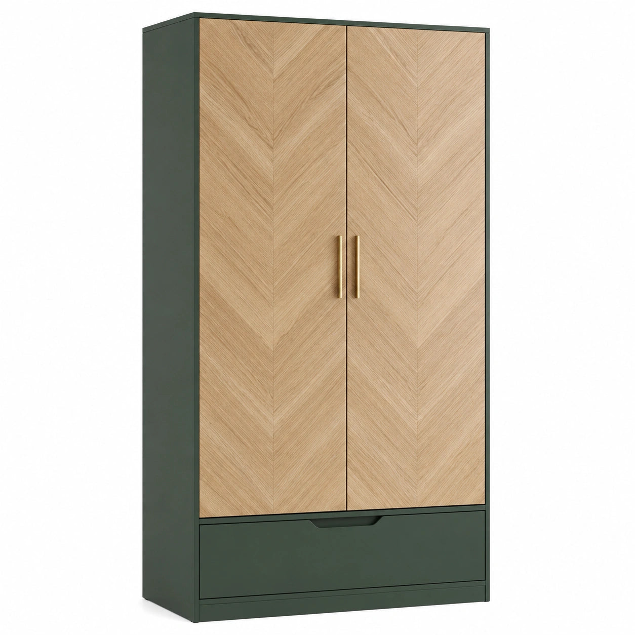 Armario de Madera y Metal con 2 Puertas y 1 Cajón 180x80x50 cm