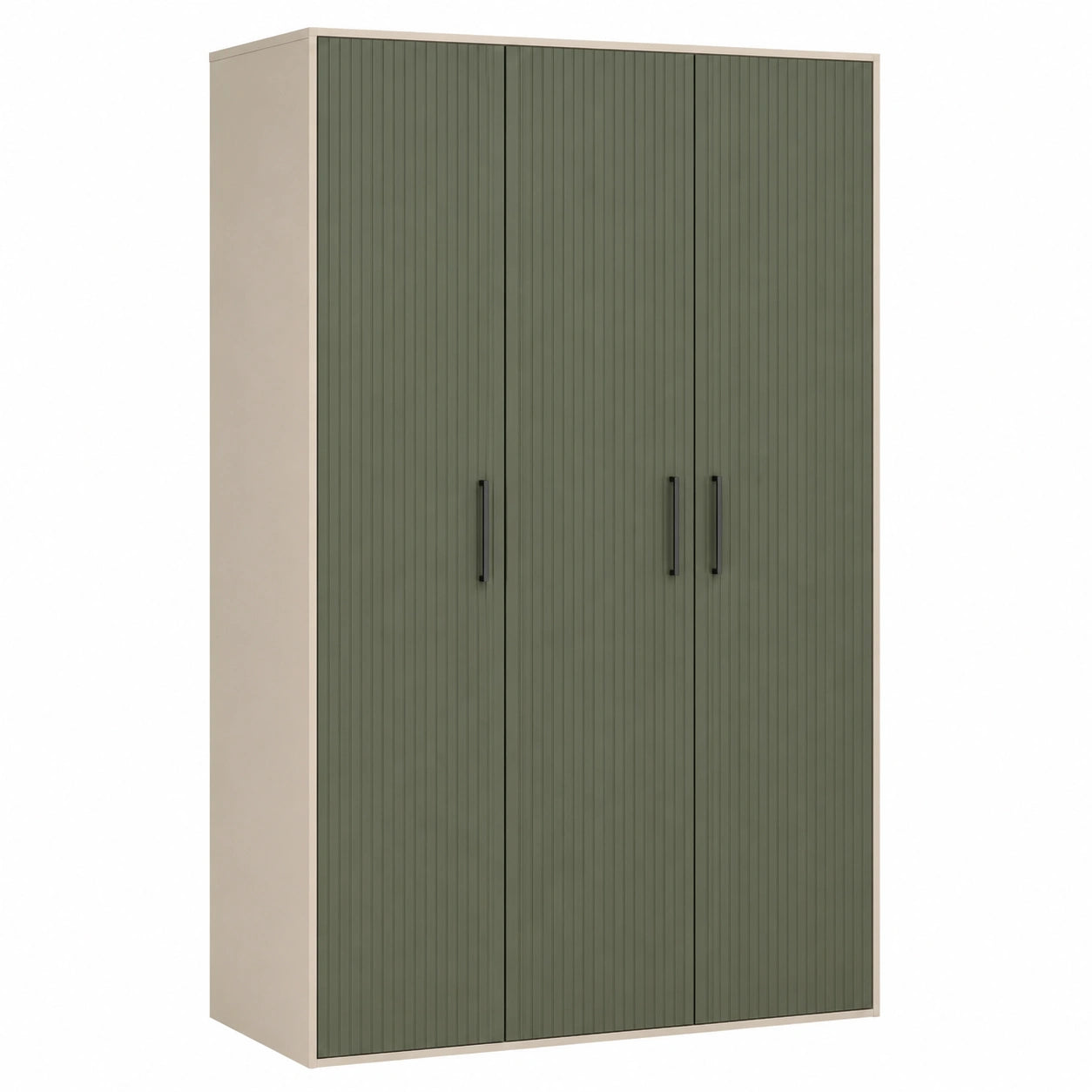 Armario de tres puertas de MDF Verde Oliva 200x120x60 cm