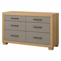 Cajonera de MDF con 6 cajones en Gris y Madera 120x40x75 cm