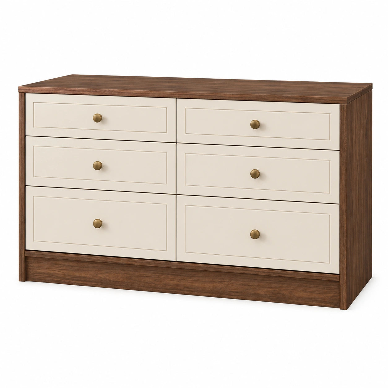 Cajonera de madera con 6 cajones de MDF color Crema