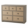 Cajonera de Madera MDF Beige/Gris con 7 Cajones