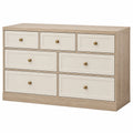 Cómoda de Madera y MDF con 6 Cajones Beige y Roble