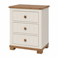 Cajonera de Madera y MDF con 3 Cajones Blanco/Roble 60x40x80 cm