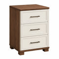 Cajonera de Madera y MDF con 3 Cajones en Nogal y Blanco 60x40x80 cm