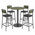 Conjunto de Mesa Alta y Sillas de Acero Verde