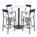 Juego de Mesa Alta con 4 Taburetes de Metal
