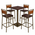 Juego de Mesa Alta con Cuatro Sillas de Metal y Madera