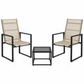 Conjunto de Exterior: 2 Sillas de Textilene y Mesa de Vidrio