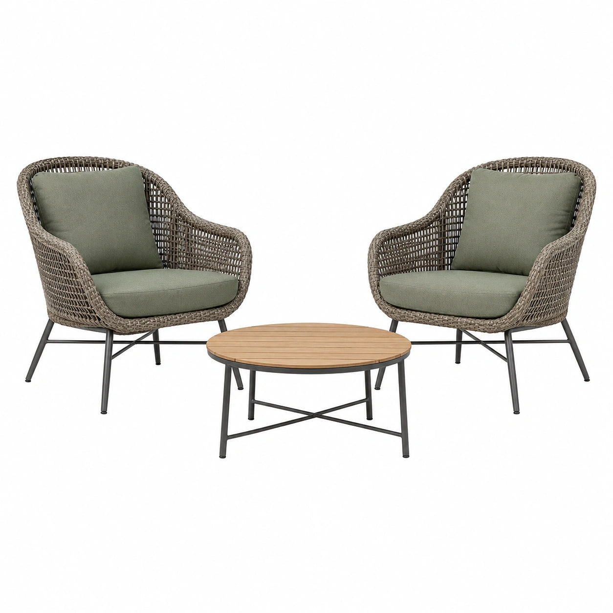 Conjunto de Muebles de Exterior de Ratán Sintético y Metal