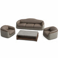 Conjunto de Sofá y Sillones de Cuero PU con Mesa de Centro de Mármol